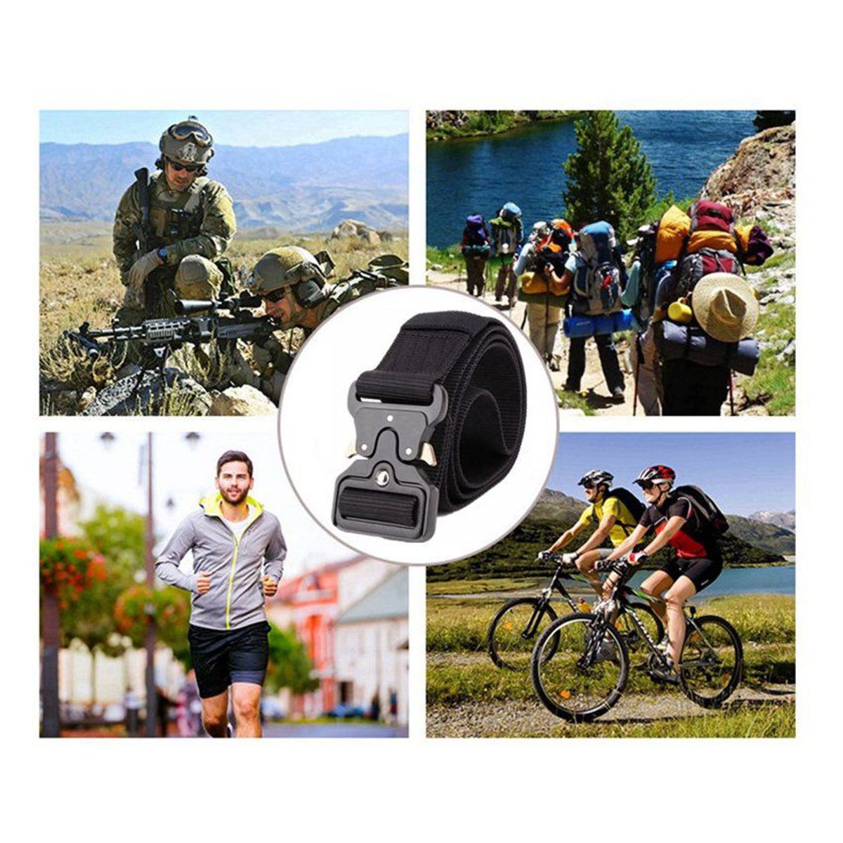 ARMY PREPPER - Cinturón correa  liberación rápida negro multiproposito