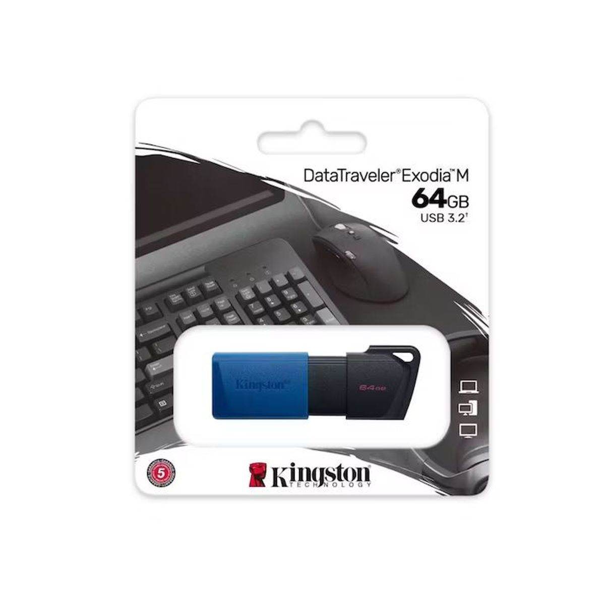 KINGSTON - Memoria Usb 64 Gb Kingston Exodia Negro/Azul 3.2
