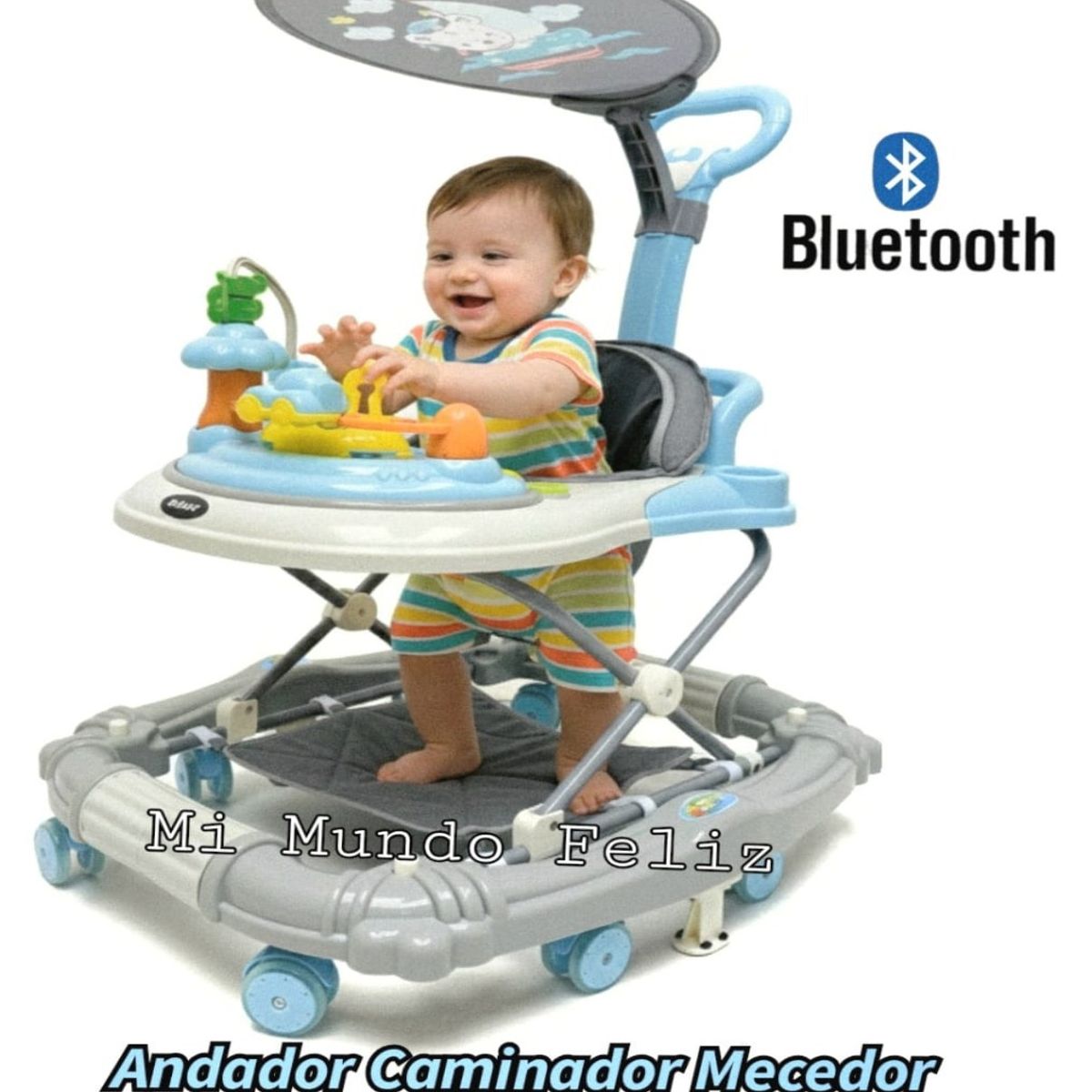 BABY HAPPY - Andador para Bebe Musical Celeste con Guiador