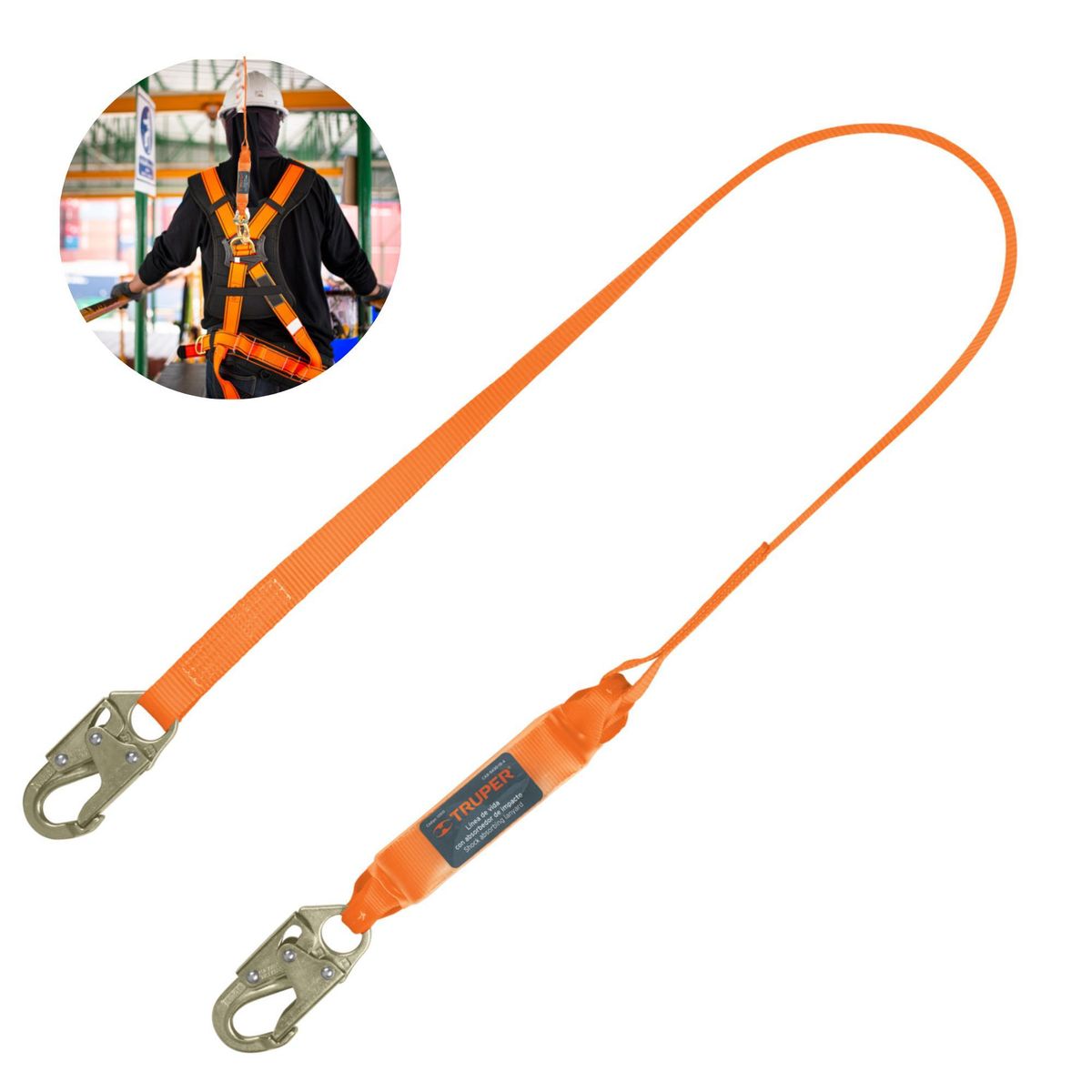 TRUPER - Línea de vida 18m cinta políéster absorbedor impacto ANSI Truper