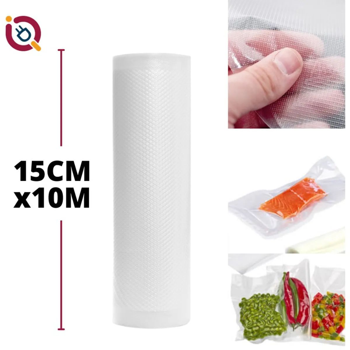 GENERICO - Rollo bolsas para sellado al vacio 15cm x 10m empaque carnes frutas