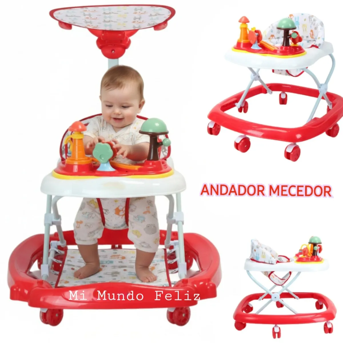 BABY HAPPY - Andador para Bebe Musical Nuevo Modelo 2025  Red
