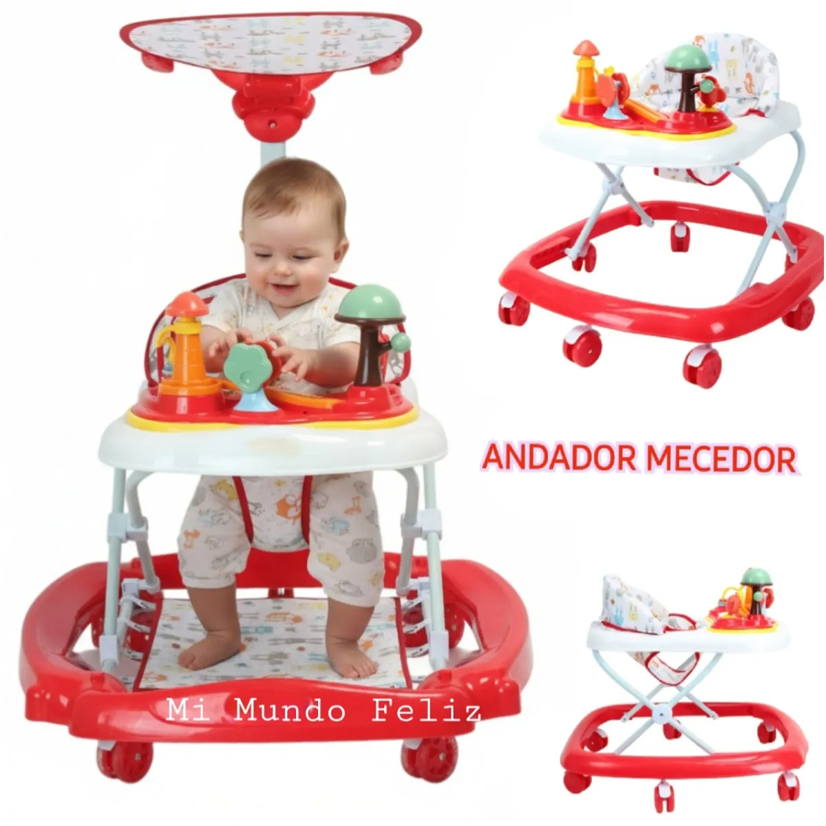 BABY HAPPY - Andador para Bebe Musical Nuevo Modelo 2025  Red