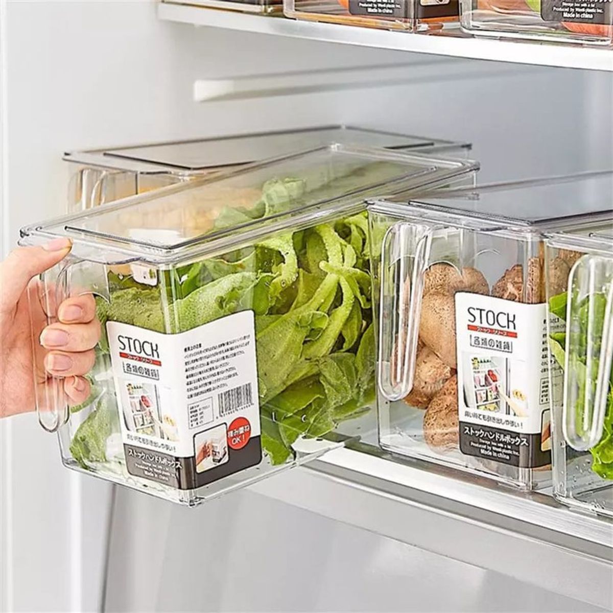 GENERICO - Taper organizador refrigerador con asa y divisiones escurridor interno