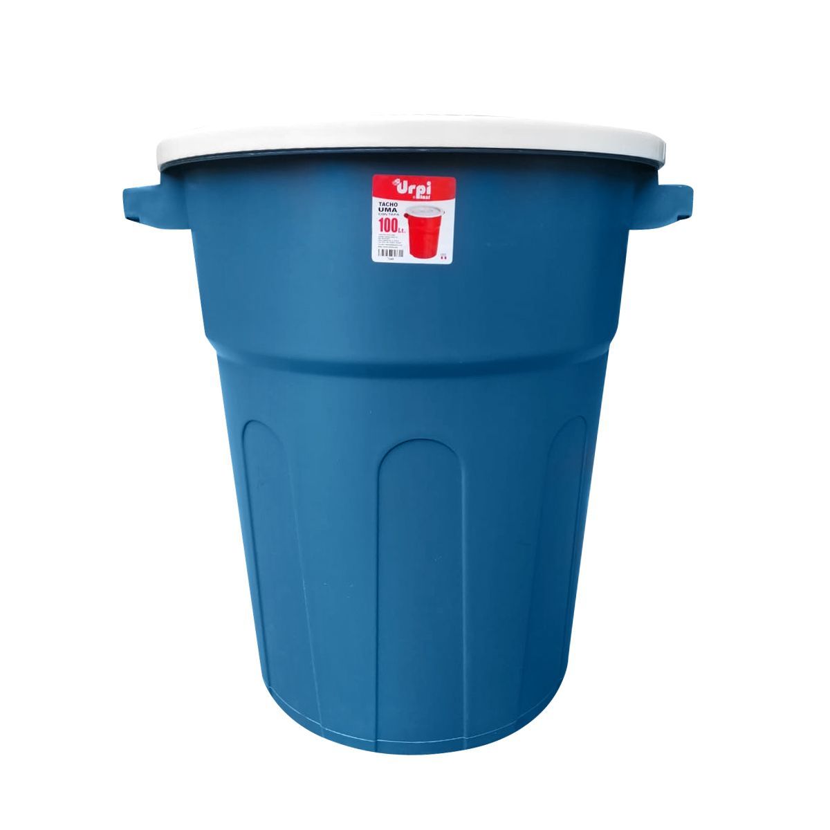 GRETAIL - Tacho De Basura Con Tapa De 100 Litros Azul