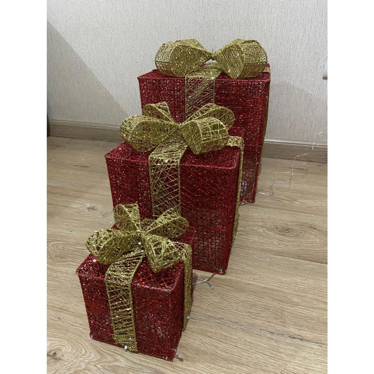 GENERICO - Set de 3 cajas de regalo adorno para navidad