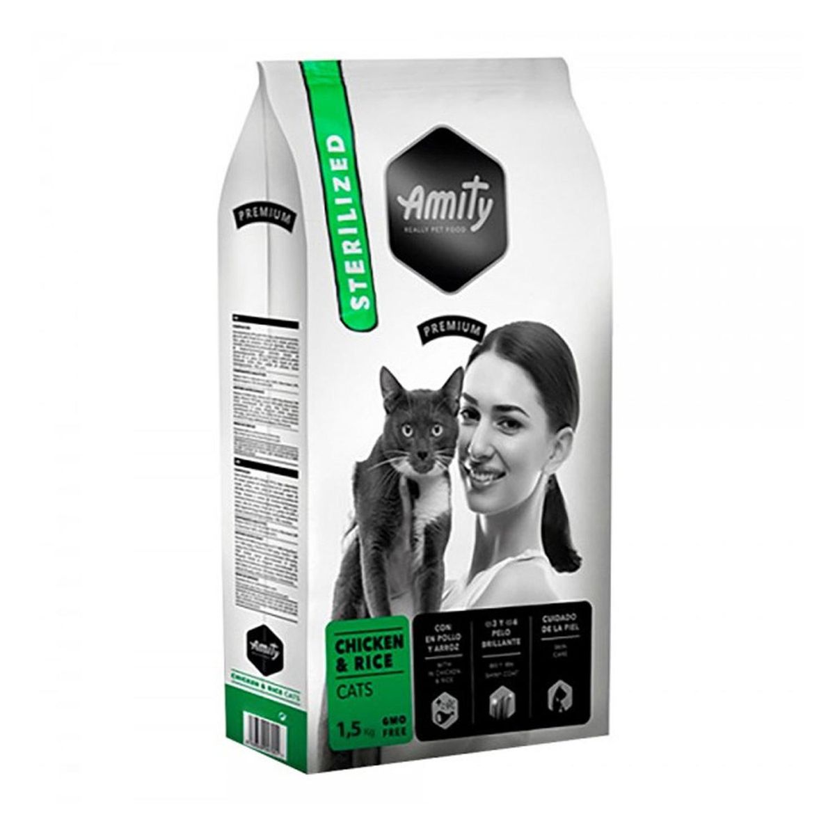 AMITY - Amity Premium Pollo Y Arroz para Gatos Esterilizados 1.5 Kg