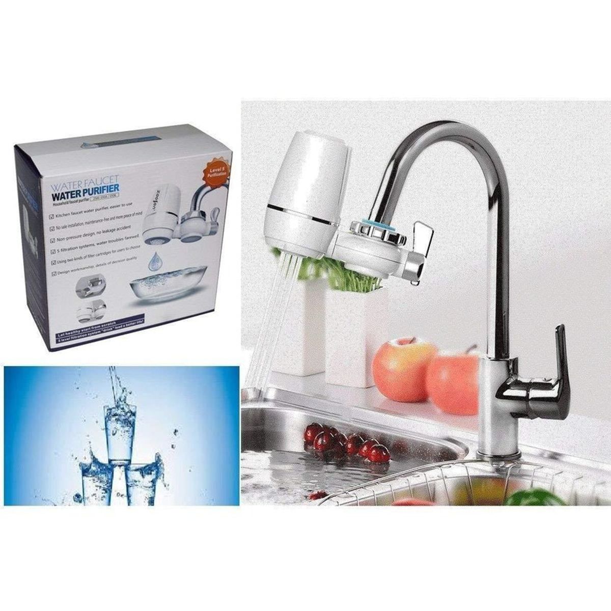 GENERICO - Filtro purificador cerámico de agua para grifo