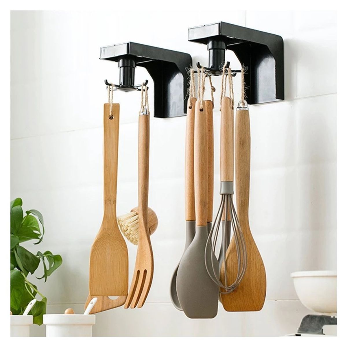 GENERICO - Organizador-de-cocina-giratorio-colgador-de-cucharones-utensilios