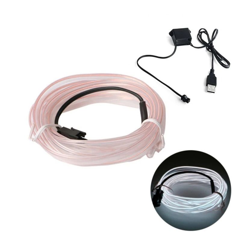 ELMEJORPRECIO - Tira Luz Led Para El Interior Del Auto Conexión USB Blanco