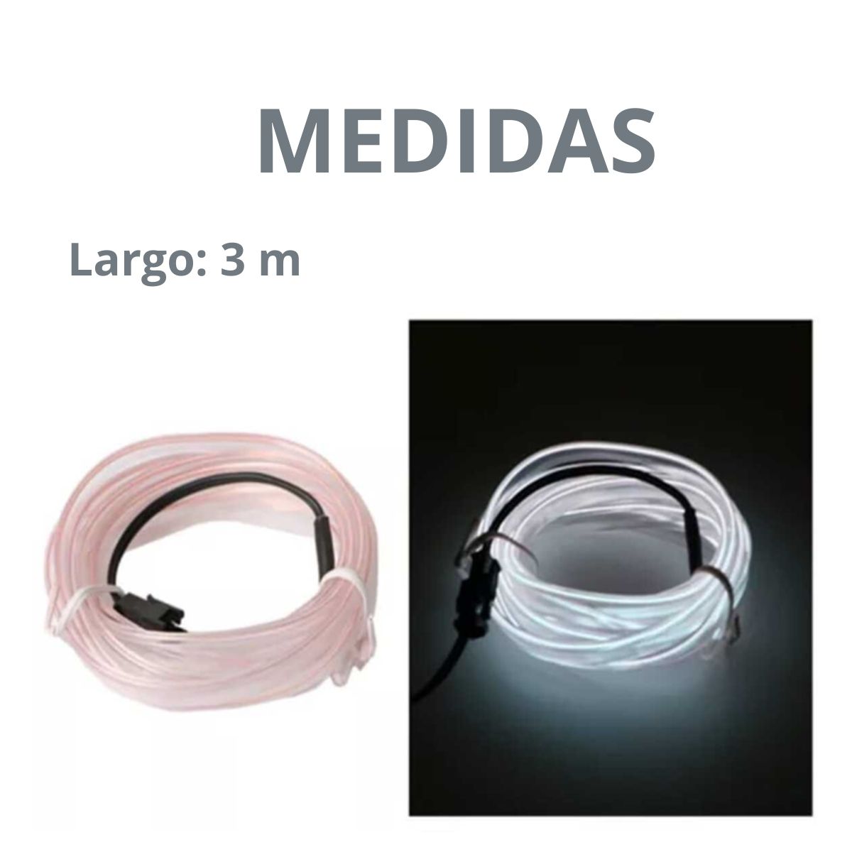 ELMEJORPRECIO - Tira Luz Led Para El Interior Del Auto Conexión USB Blanco