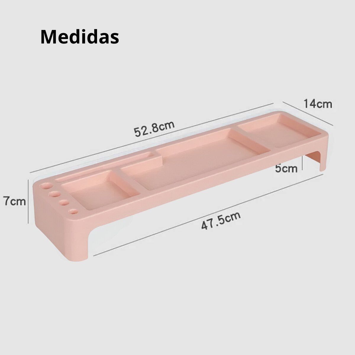 ELMEJORPRECIO - Organizador De Escritorio Portátil Elevado Rosado