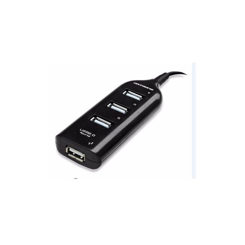 GENERICO - Zócalo estilo 4 puertos usb 2.0 hub - negro (40cm de cable)