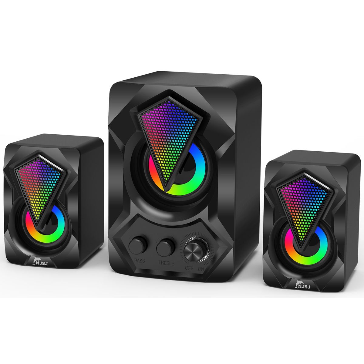 SEISA - Parlantes con Subwoofer Gamer RGB para PC Laptop