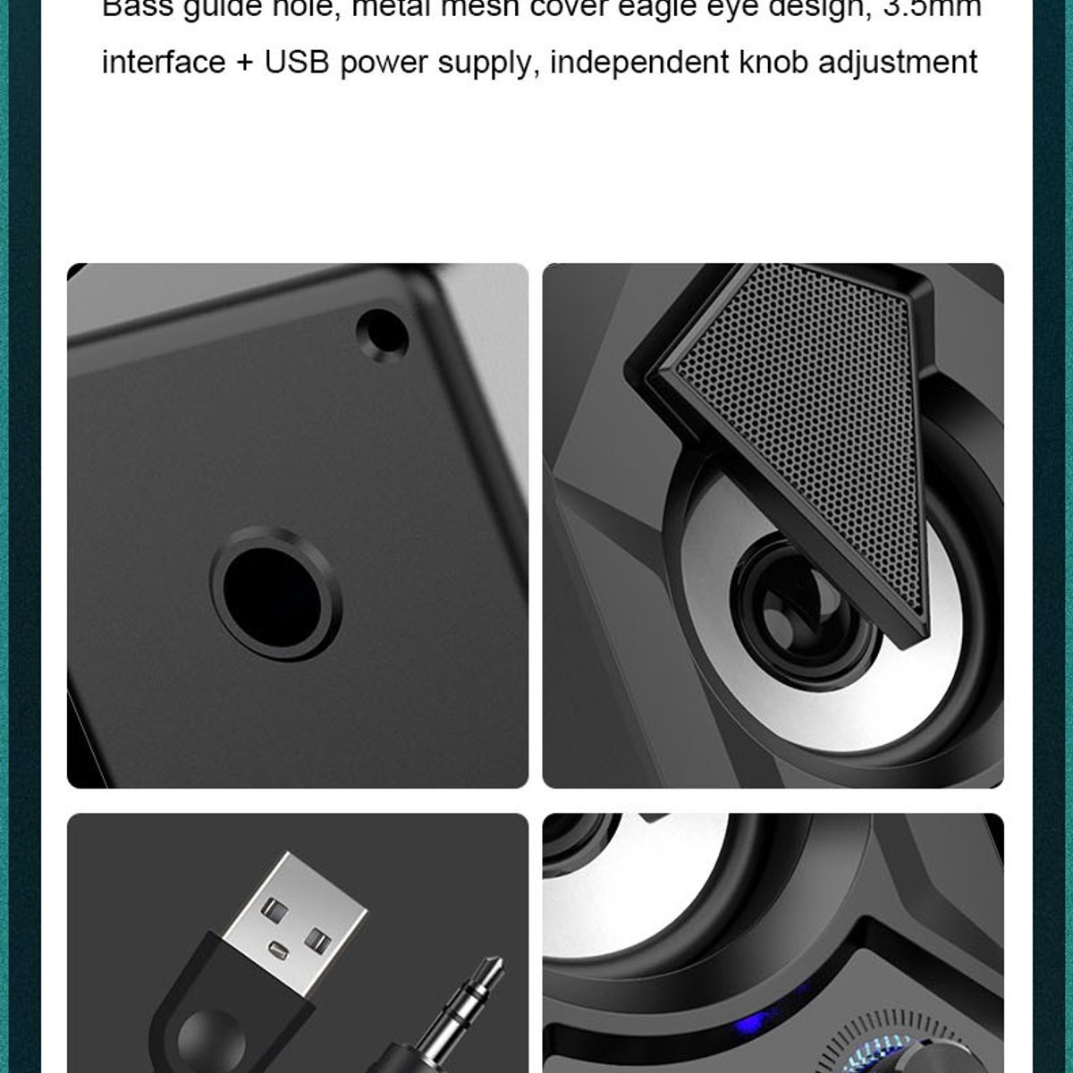 SEISA - Parlantes con Subwoofer Gamer RGB para PC Laptop