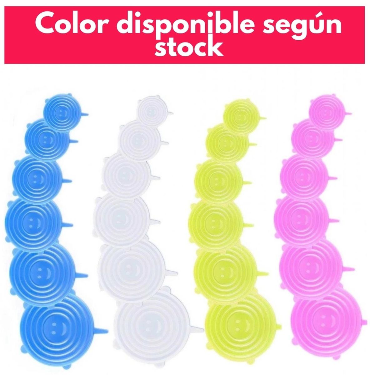 MINARI - Set de Tapas de Silicona Elásticas Reutilizables x 6 Piezas TS150