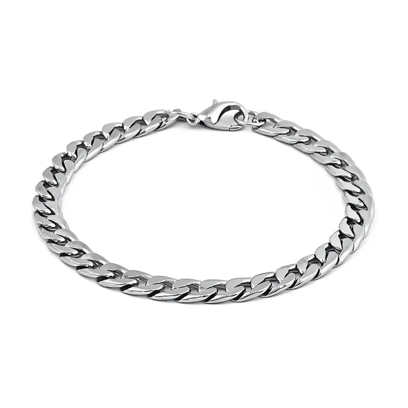 GENERICO - Pulsera Lomo Corvina Unisex Acero Quirúrgico Plateado