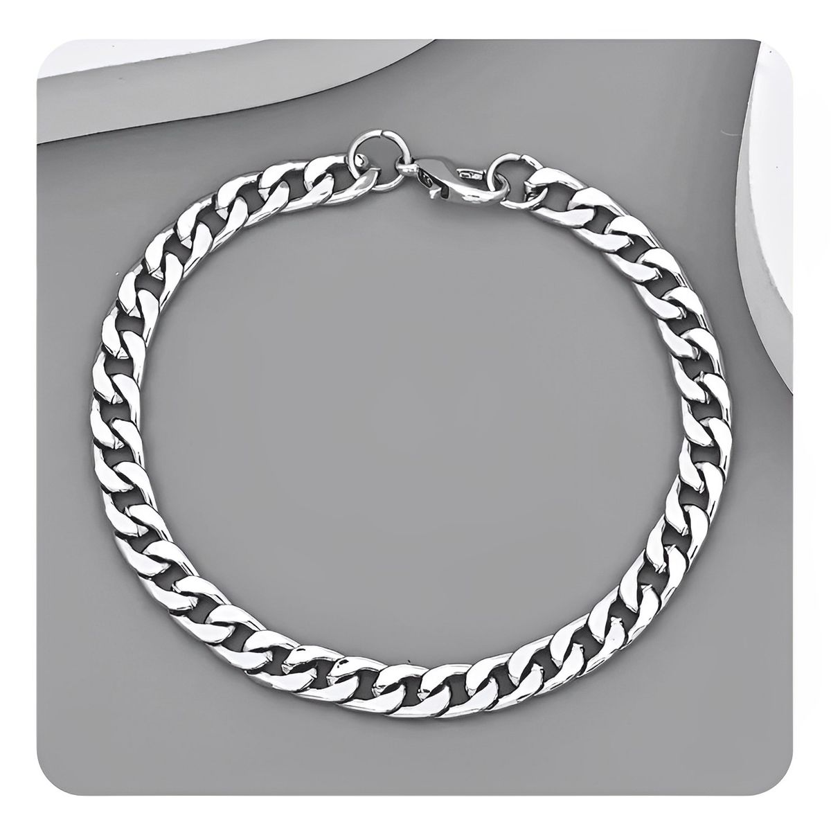 GENERICO - Pulsera Lomo Corvina Unisex Acero Quirúrgico Plateado