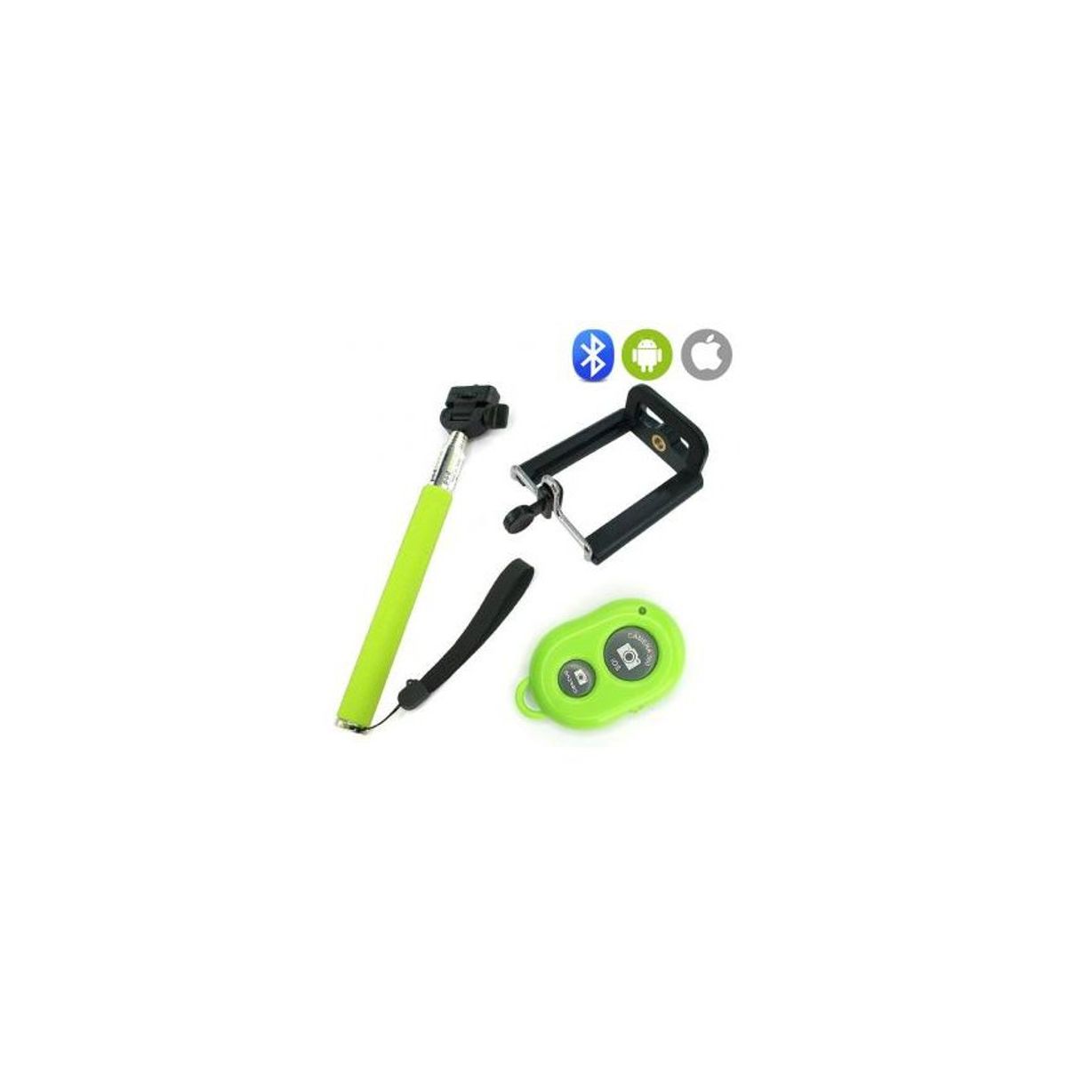 GENERICO - Monopod selfie stick  disparador control remoto - verde