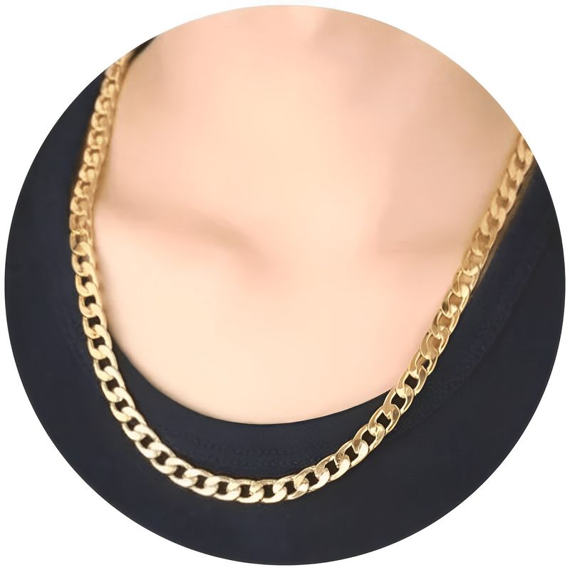 GENERICO - Cadena Lomo Corvina Unisex Acero Enchapado Oro 18k