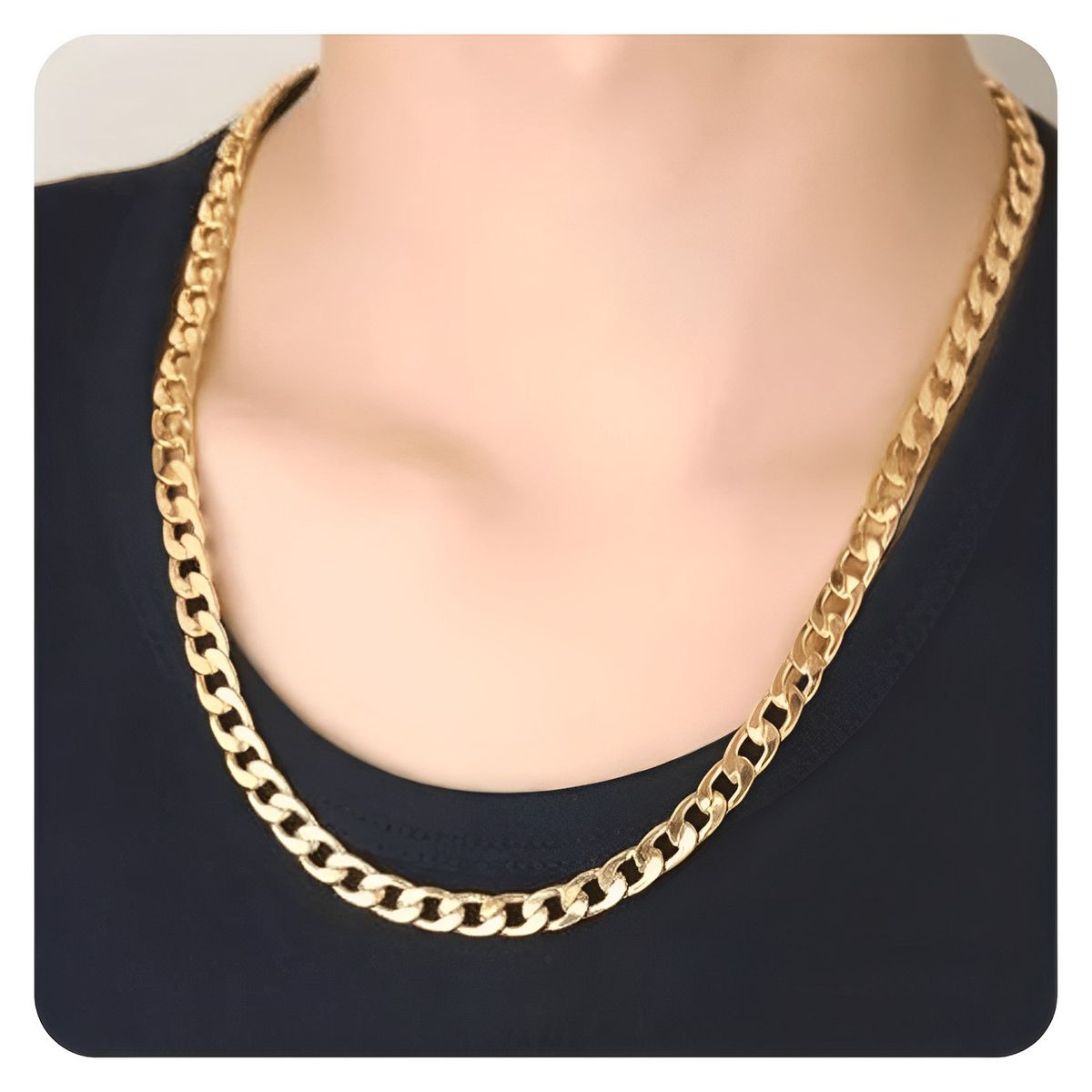 GENERICO - Cadena Lomo Corvina Unisex Acero Enchapado Oro 18k