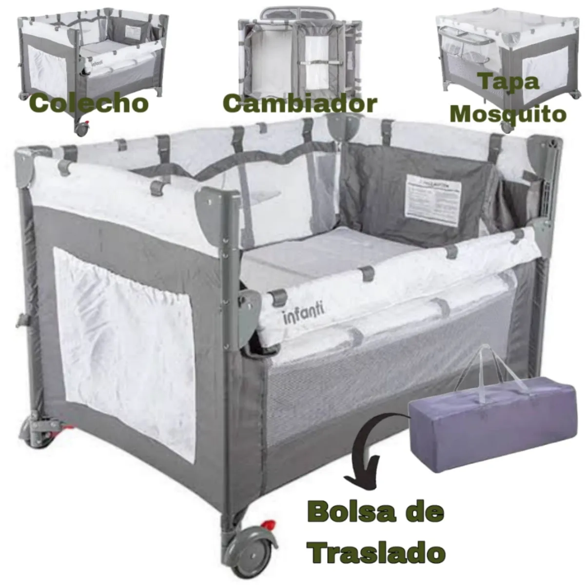 INFANTI - Cuna Corral Pack and Play Always Together Plomo