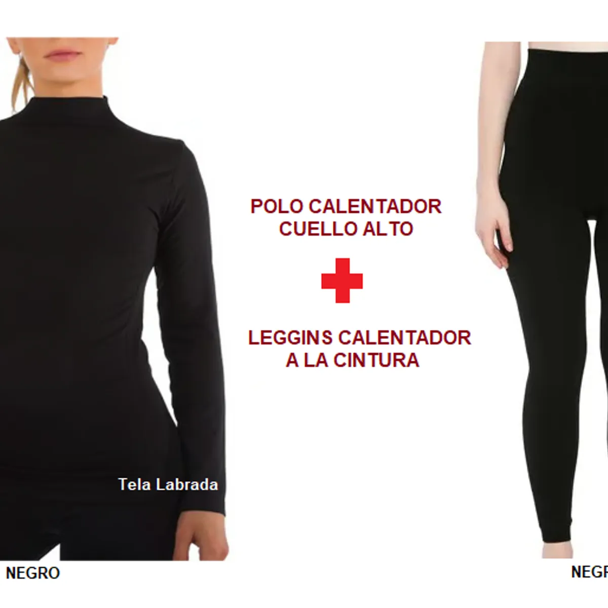 OEM - Pack Polo Calentador Cuello Alto + Leggins Forro Micropolar Viaje Mina