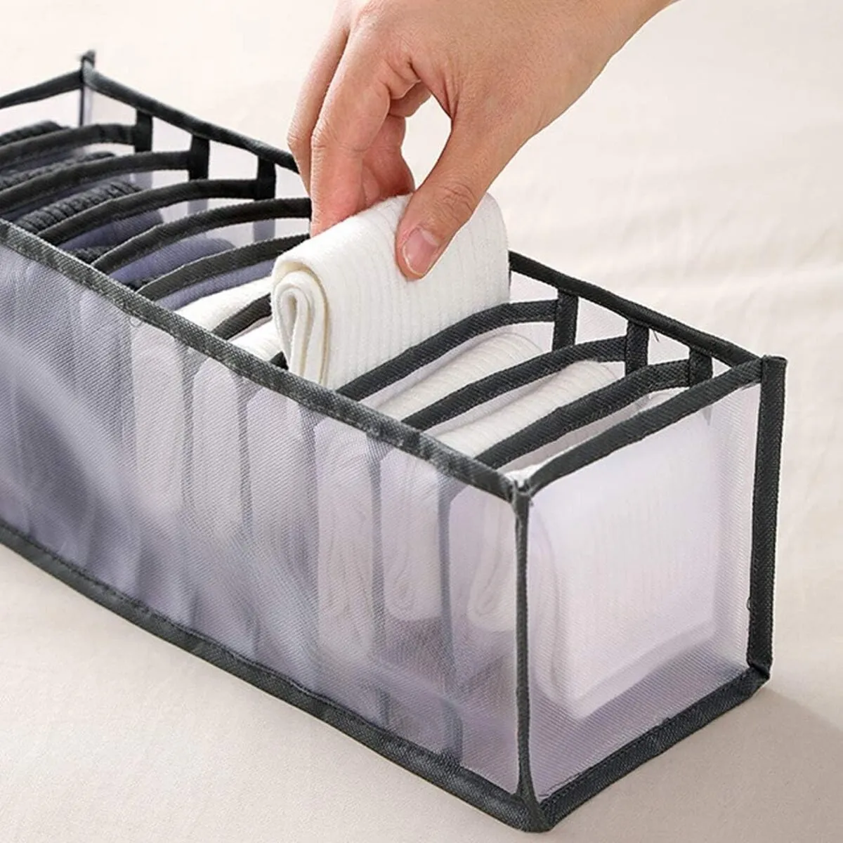 ELMEJORPRECIO - Juego de 3 Organizadores De Ropa Interior Plegable Negro