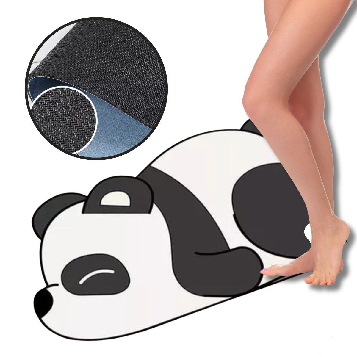 ELMEJORPRECIO - Alfombra Absorbente De Microfibra Para Baño Cocina Oso Panda