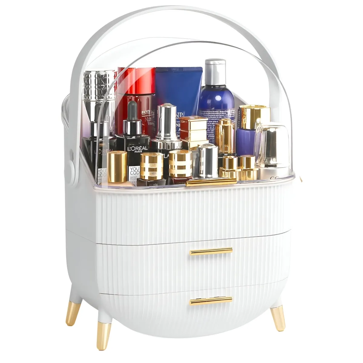 ELMEJORPRECIO - Organizador de Cosméticos Maquillaje Con Cajón Blanco