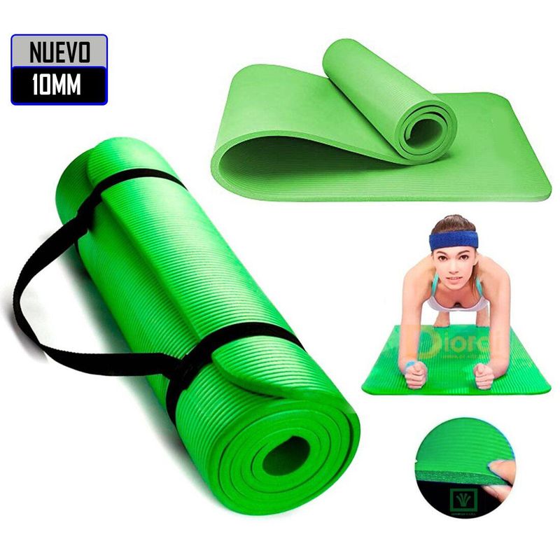 GENERICO - Mat de Yoga Pilates 10 mm Con Elástico Portátil