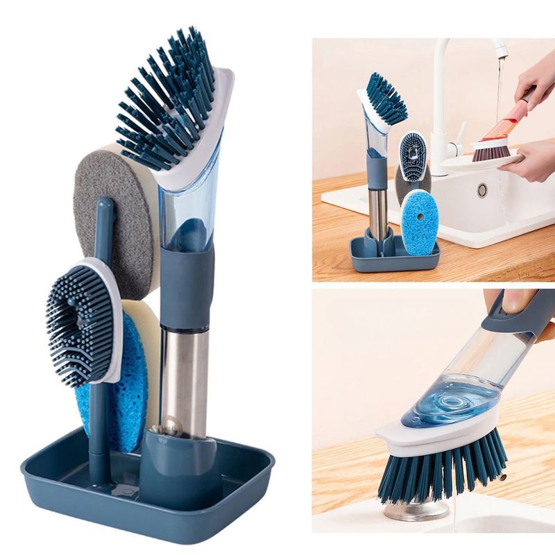 ELMEJORPRECIO - Set De Escobillas Con Dispensador De Ayudin Azul