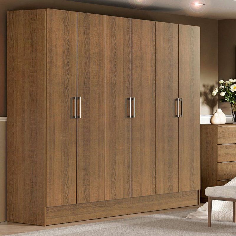 PAZART MUEBLES - Ropero 6 puertas 2 cajones con niza rustic