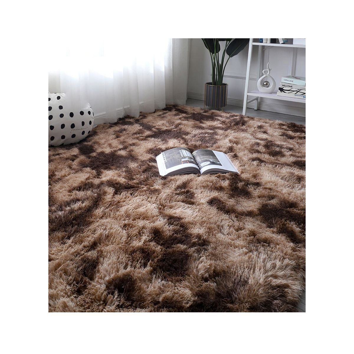 GRETAIL - Alfombra De Felpa Piso Decorativo 150cm x 80cm Marrón Oscuro