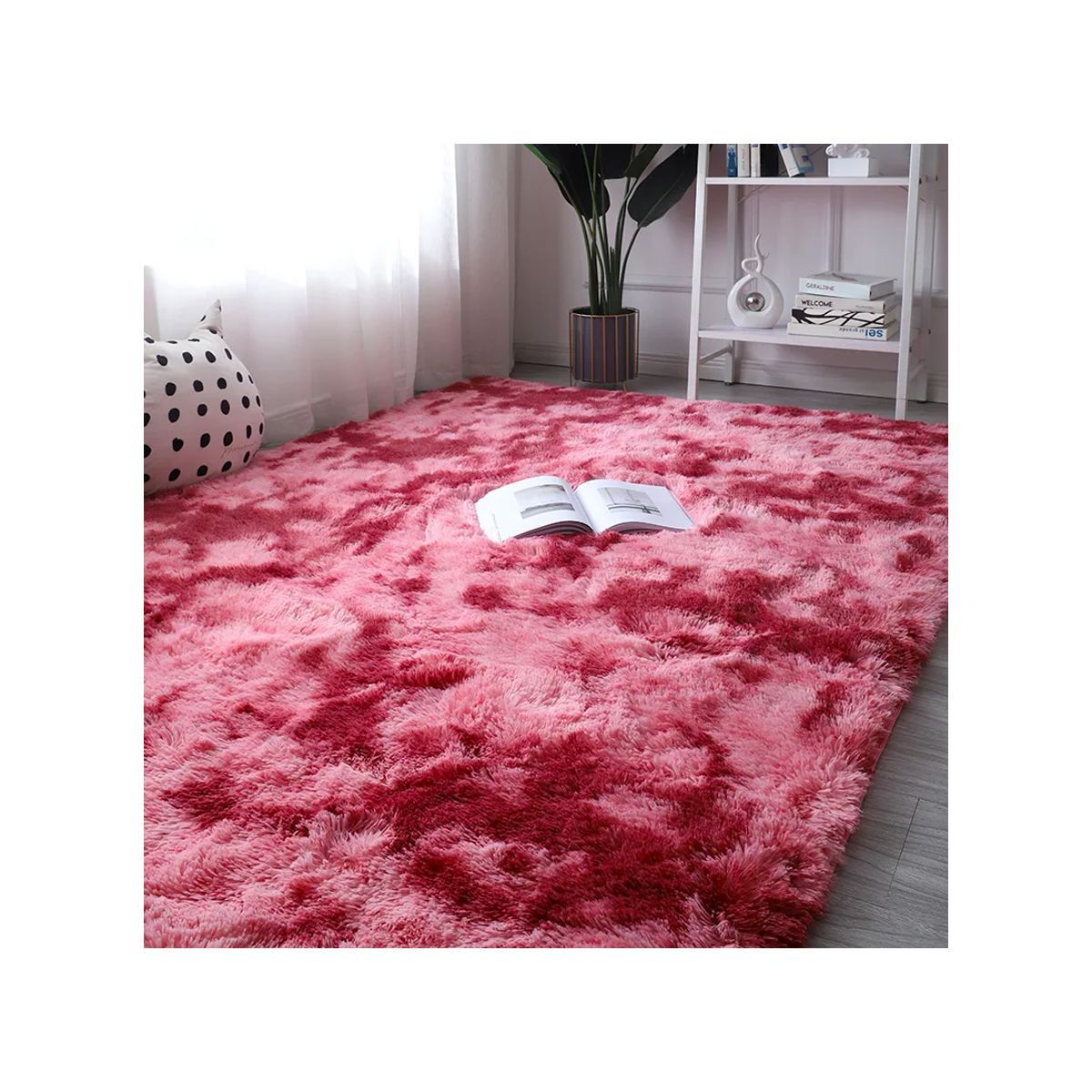 GRETAIL - Alfombra De Felpa Piso Decorativo 150cm x 50cm Rosa Rojo