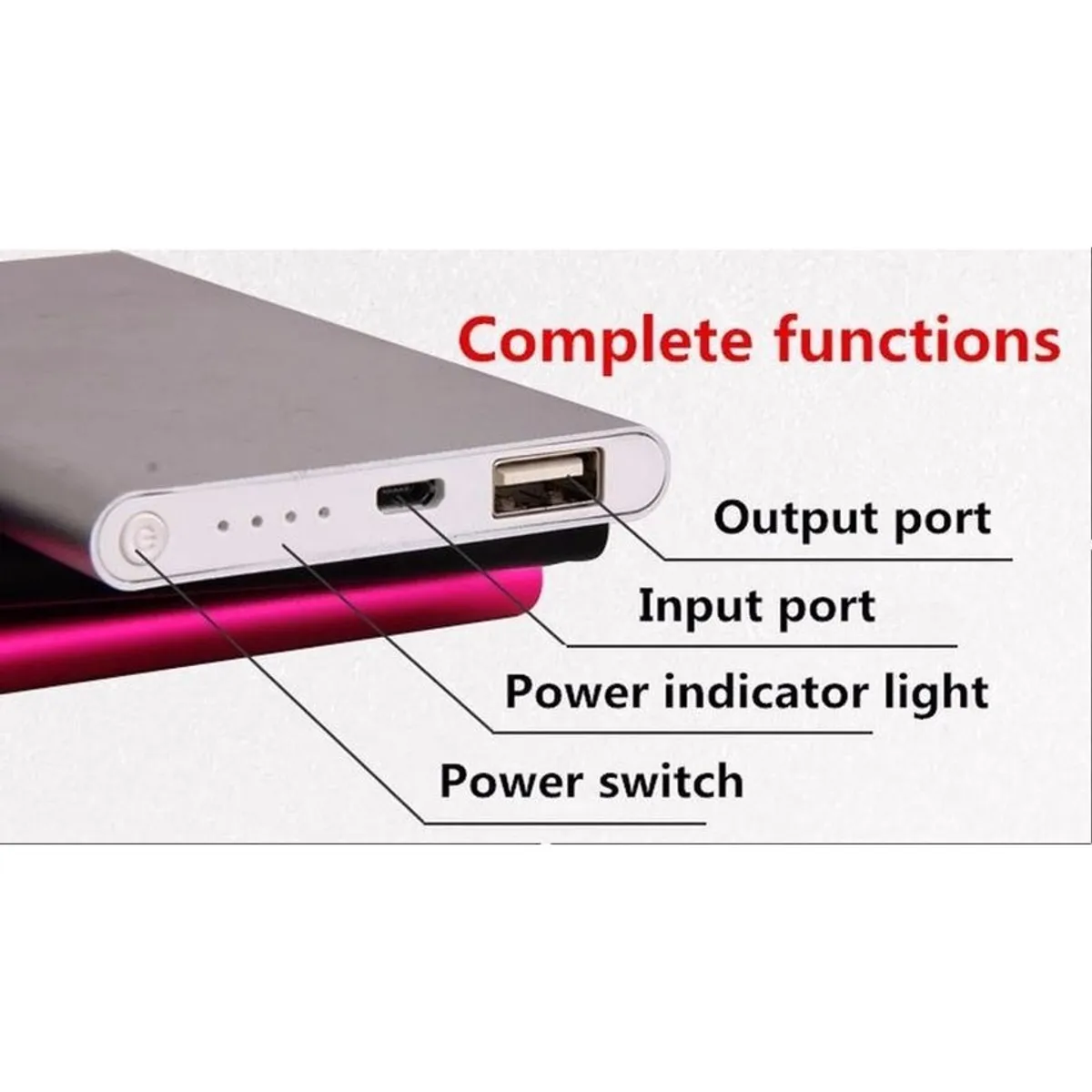 GENERICO - Cargador de batería portátil aluminio power bank 30000 mah  - plomo