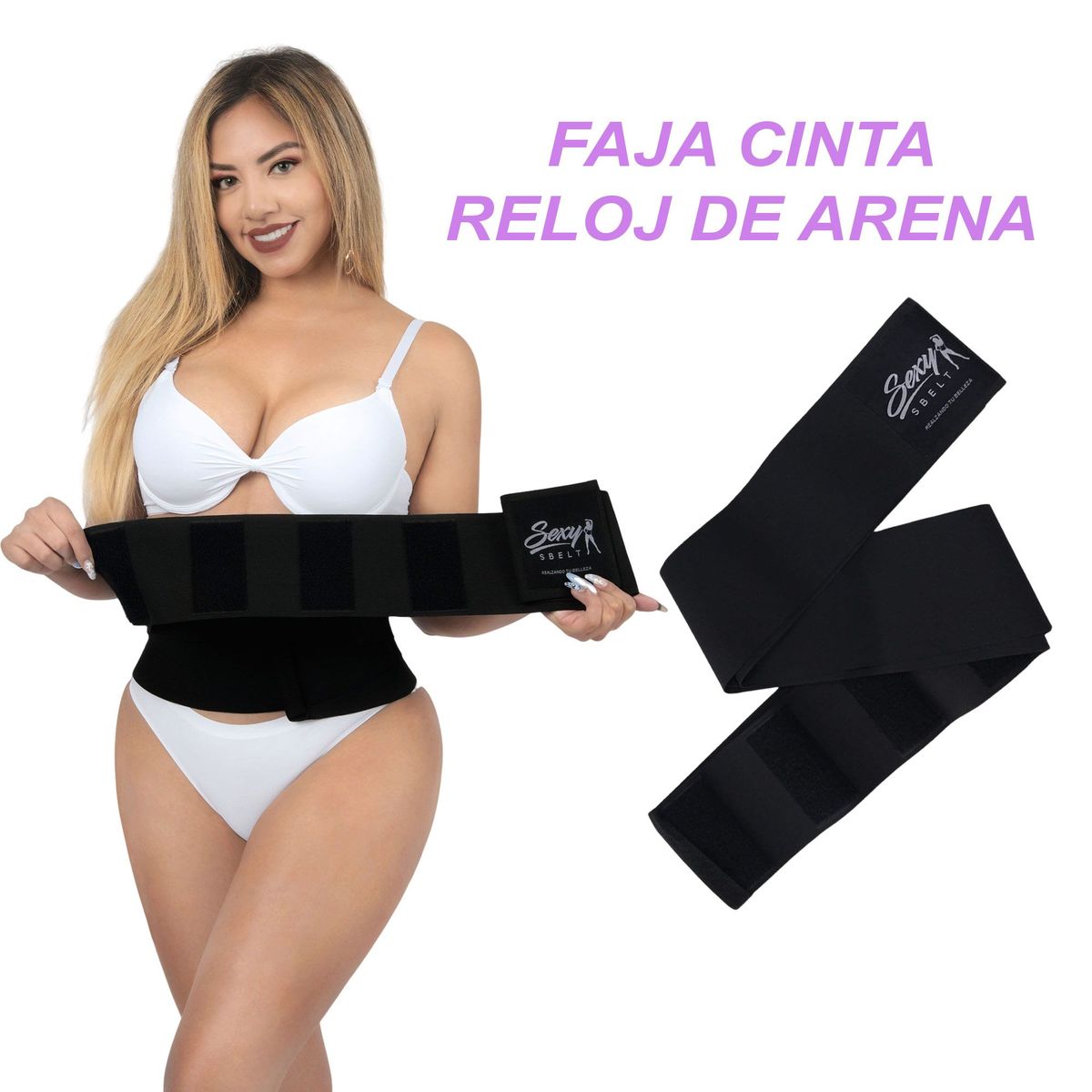GENERICO - 1 Faja Cinta Más 1 Body Faja Más 1 Faja Reloj de Arena