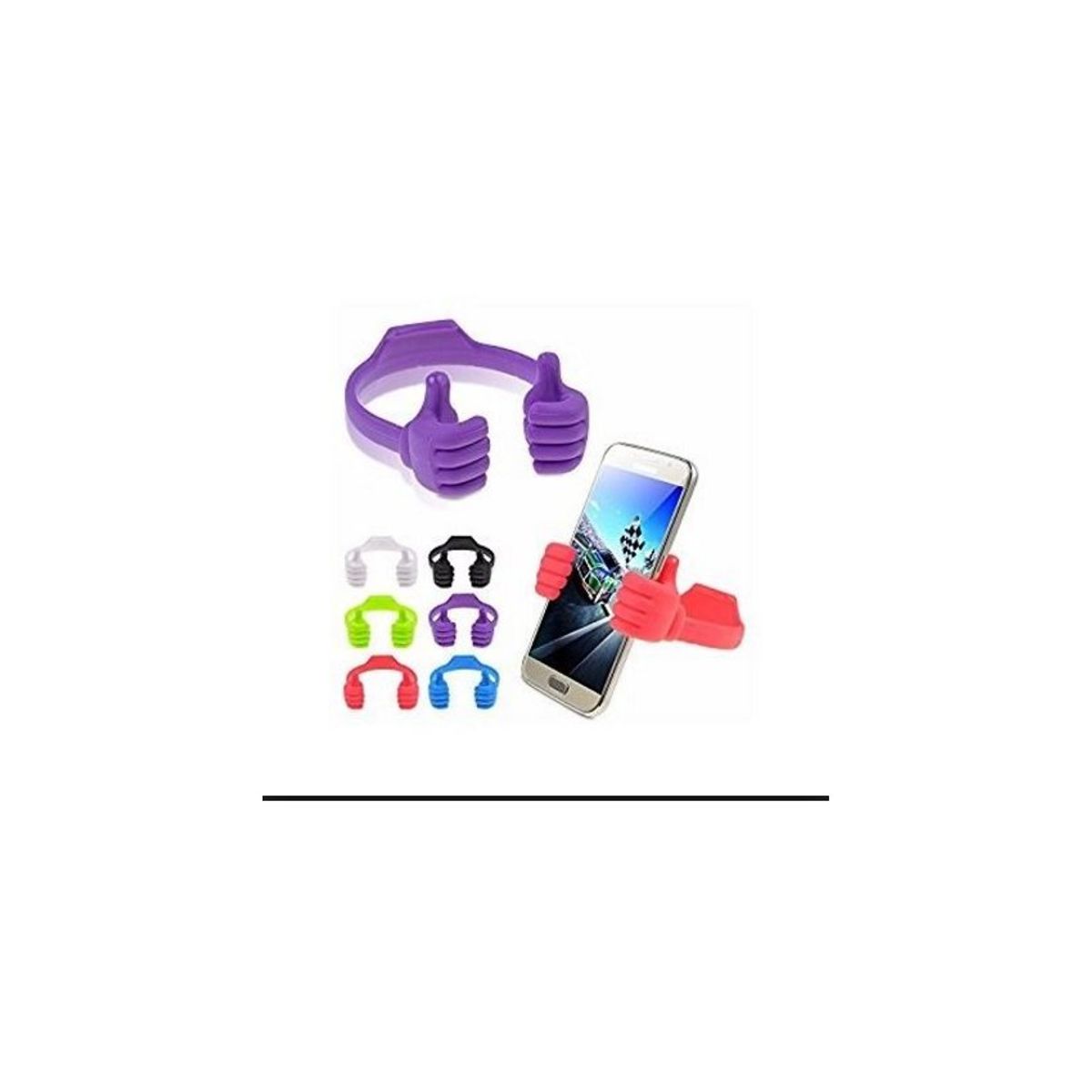 GENERICO - Holder manito para celulares o tablets hasta de 7-morado