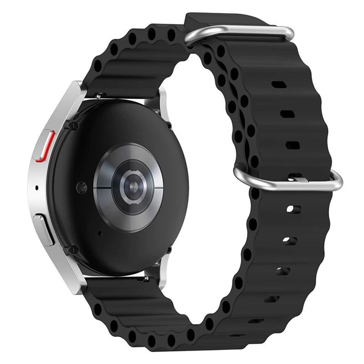 GENERICO - Correa Silicona Ocean para SAMSUNG WATCH 3 de 45mm - Negro