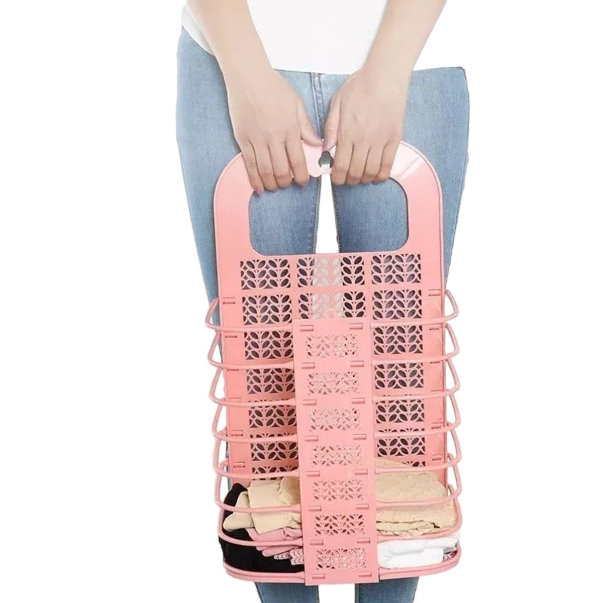 ELMEJORPRECIO - Cesta Para Ropa Sucia Plegable Para Lavandería Ropa Interior Rosado