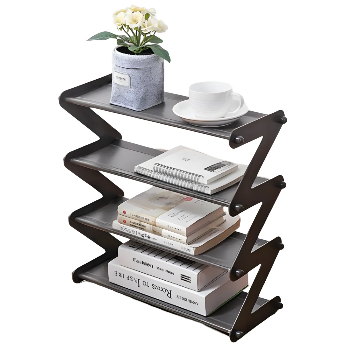 ELMEJORPRECIO - Zapatera Organizadora De 4 Niveles Gris