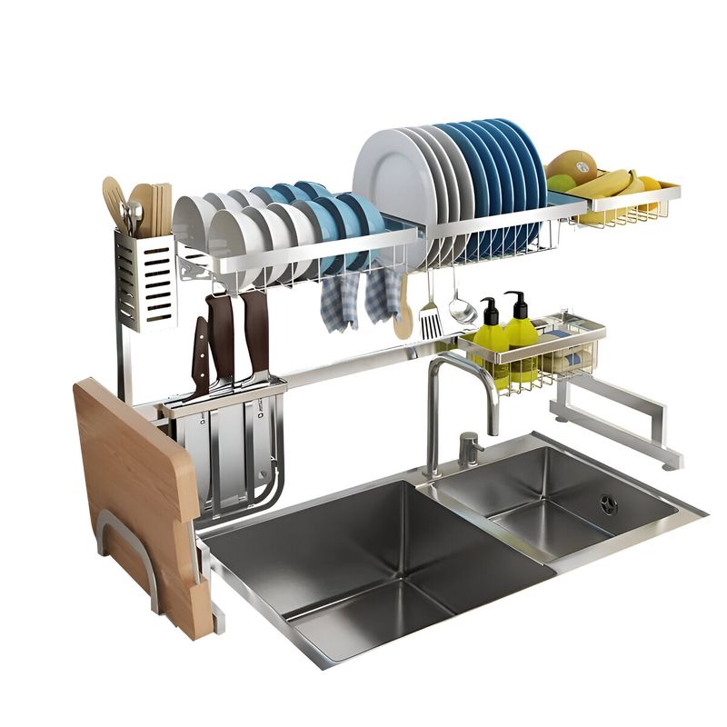ELMEJORPRECIO - Escurridor Sobre Lavadero de Acero Inoxidable Rack 85 cm Sin Color