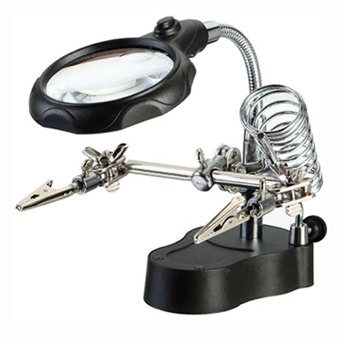 TAKEMA - Soporte sujetador con LUPA doble zoom y LUZ LED - TAKEMA