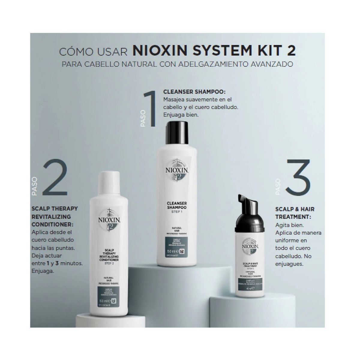NIOXIN - Nioxin-2 Shampoo Densificador Para Cabello Natural 1000ml
