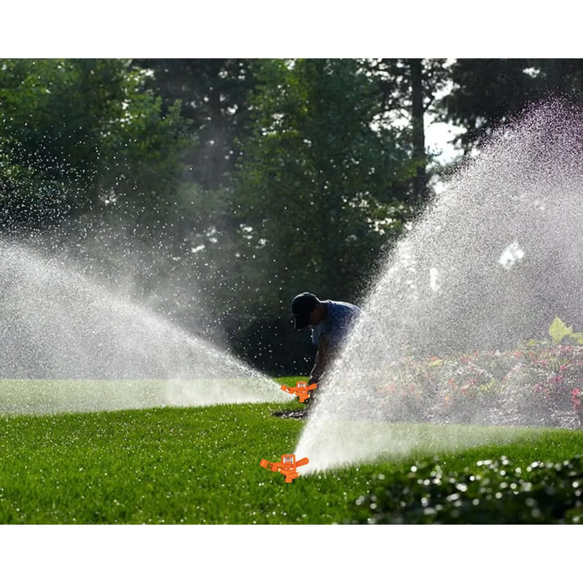 TRUPER - Regador aspersor mariposa metálico dos vías estaca metálica Truper