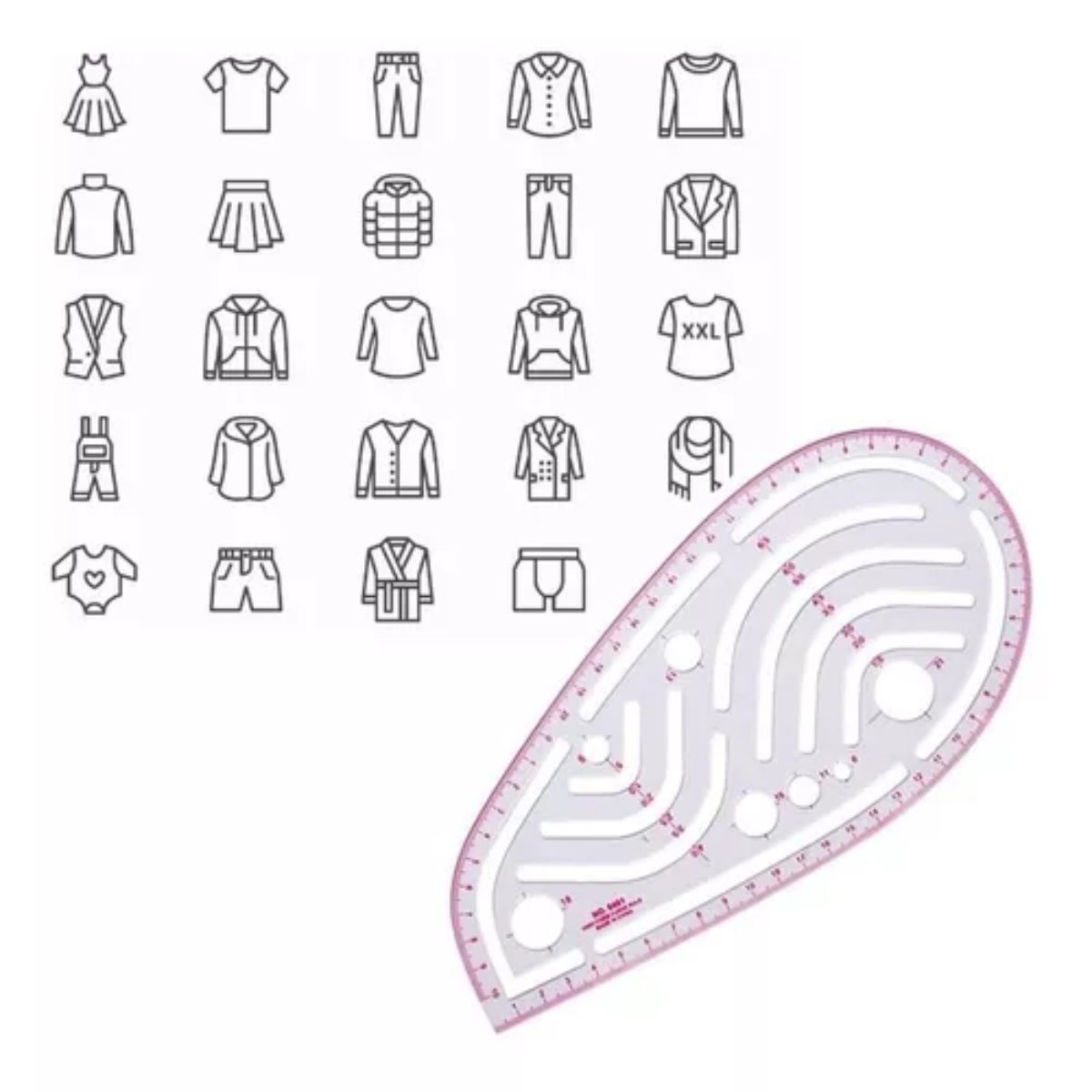 GENERICO - Costura Regla Sastre Conjunto Accesorios De Curva Francesa