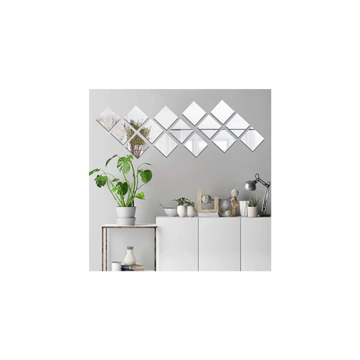 GENERICO - Espejo adhesivo cuadrado - facil de pegar y flexible