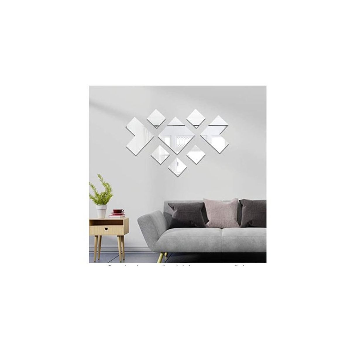 GENERICO - Espejo adhesivo cuadrado - facil de pegar y flexible