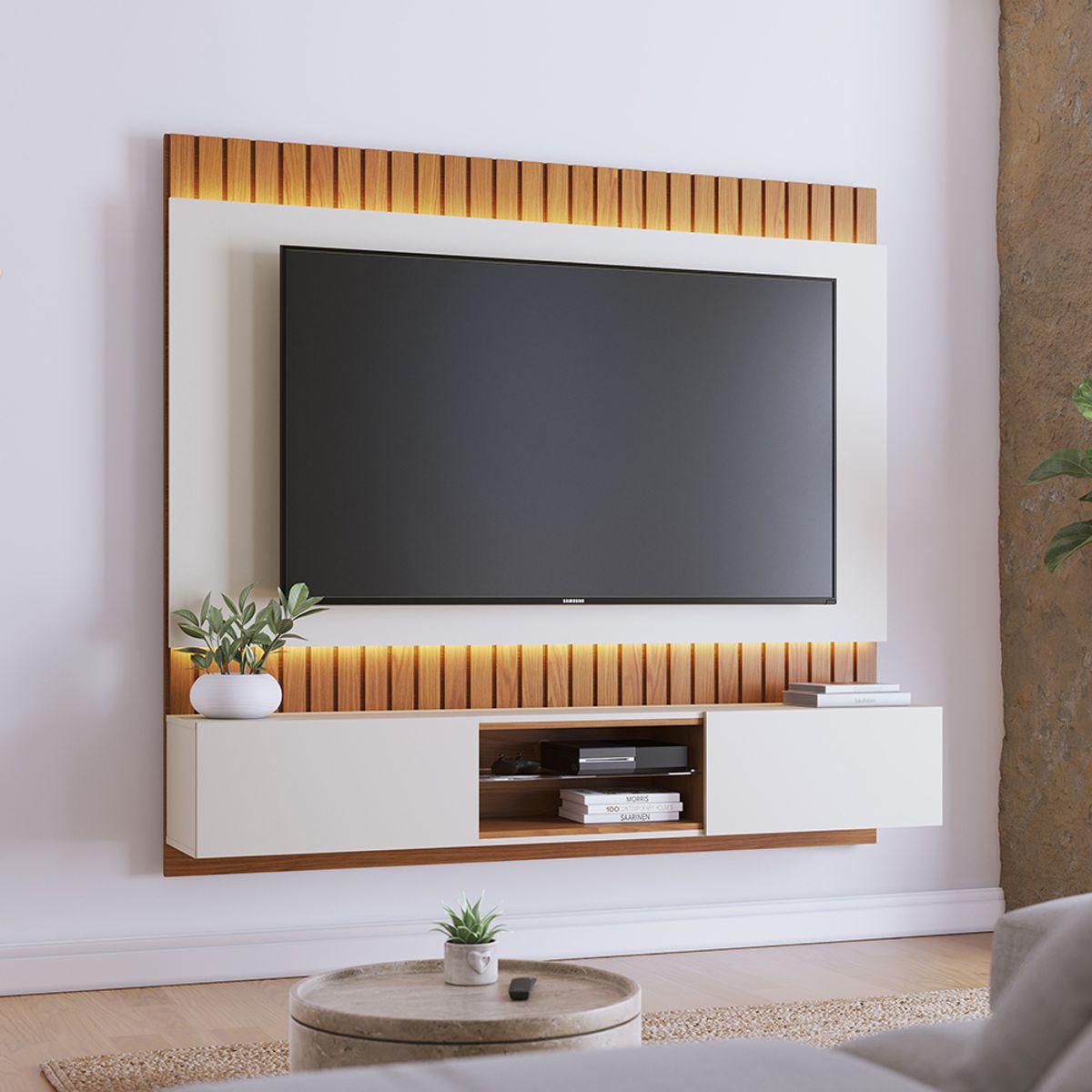 PAZART MUEBLES - CENTRO DE ENTRETENIMIENTO PANEL AZEDA OFF WHITE 75