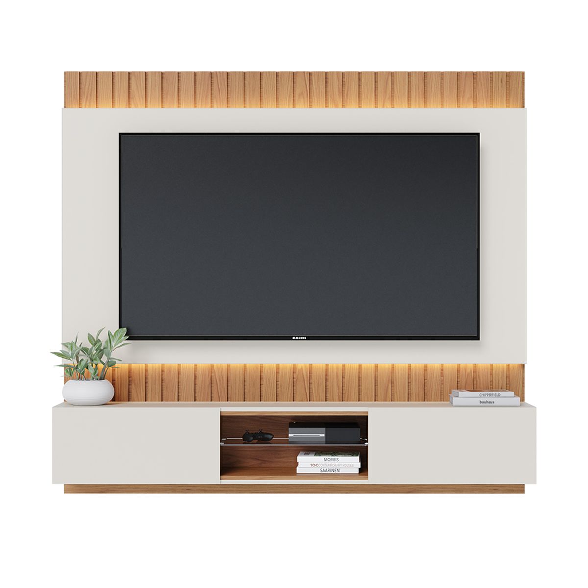 PAZART MUEBLES - CENTRO DE ENTRETENIMIENTO PANEL AZEDA OFF WHITE 75